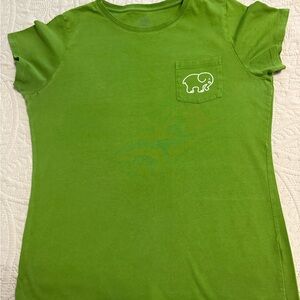 Ivory Ella Green Short Sleeve Tee with Elephant Pocket Size M